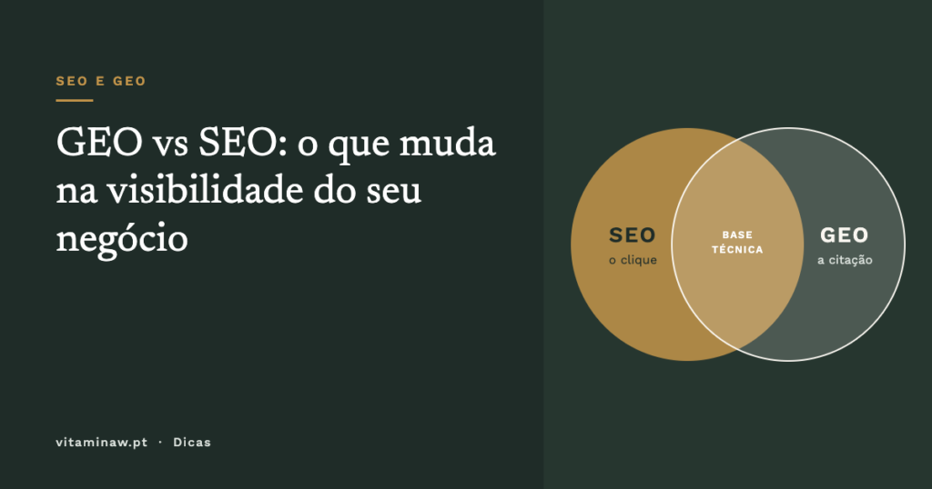 Capa do artigo: GEO vs SEO, o que muda na visibilidade do seu negócio
